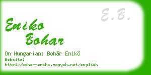 eniko bohar business card