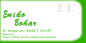 eniko bohar business card